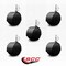 Service Caster 2-3/8'' Floor Safe Black Hooded Twin Wheel Caster 5/16 Threaded Stem, 5PK SCC-TS02S60D-NYU-FB-5161878-5 - alternate 3